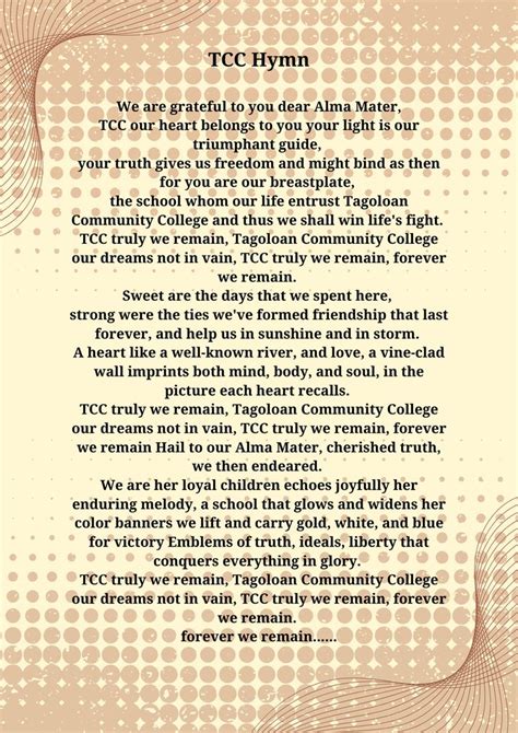 TCC Hymn .